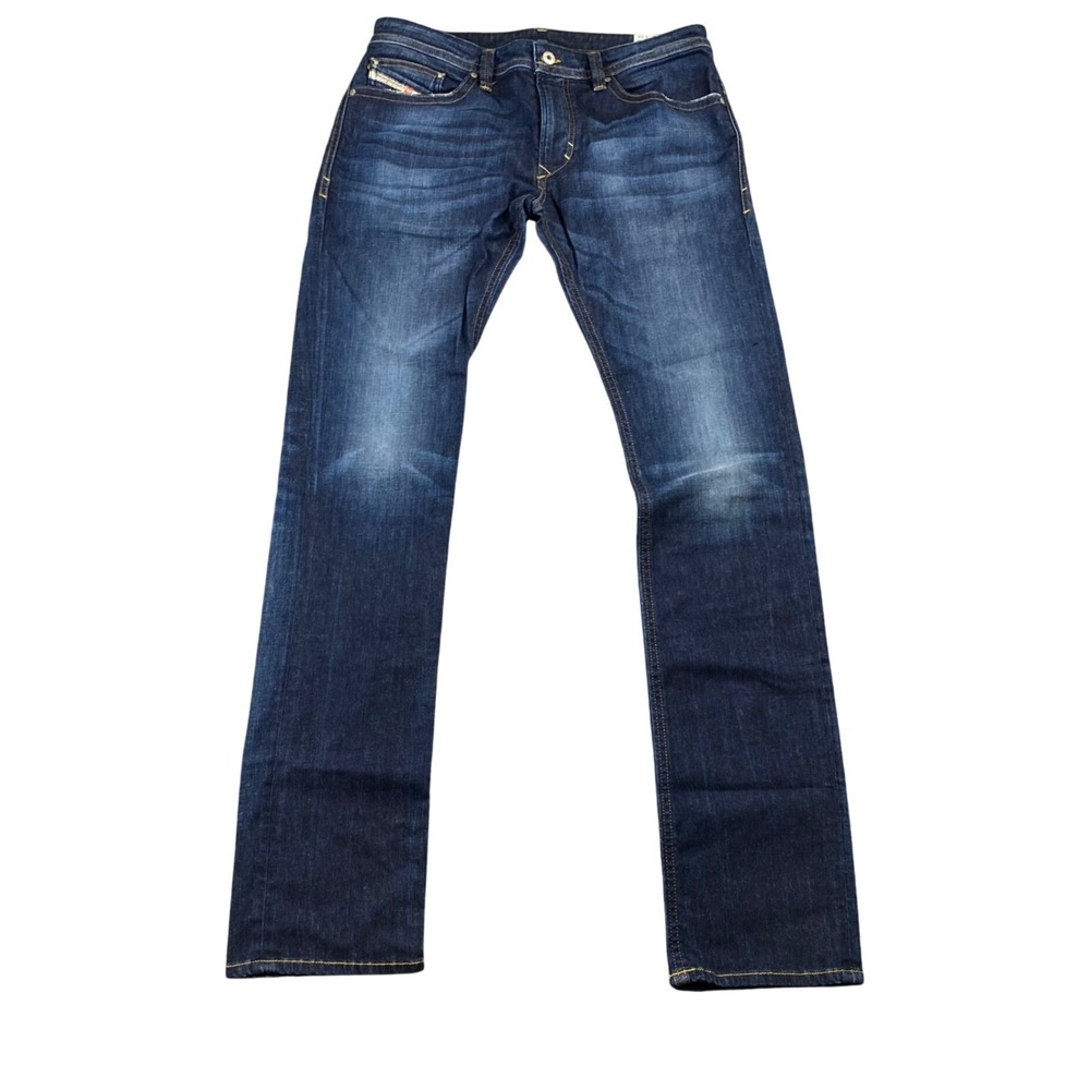 Diesel Thavar Jeans Mens 32x35 Blue Slim Straight Stretch Made in USA U831Q